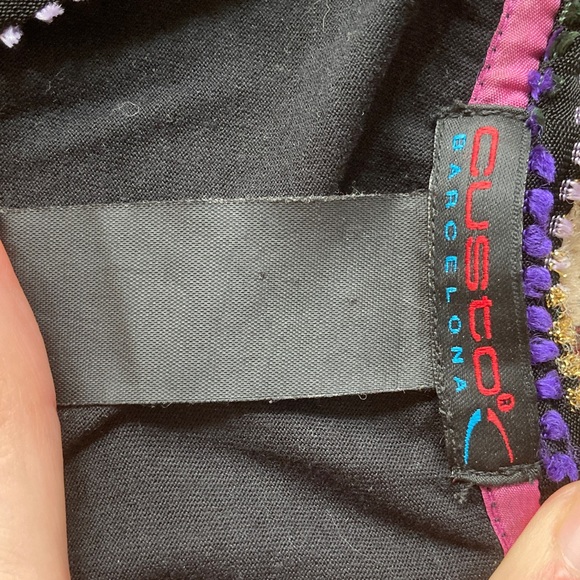 Custo Barcelona Black silver  V-Neck Top club wear - Picture 4 of 4